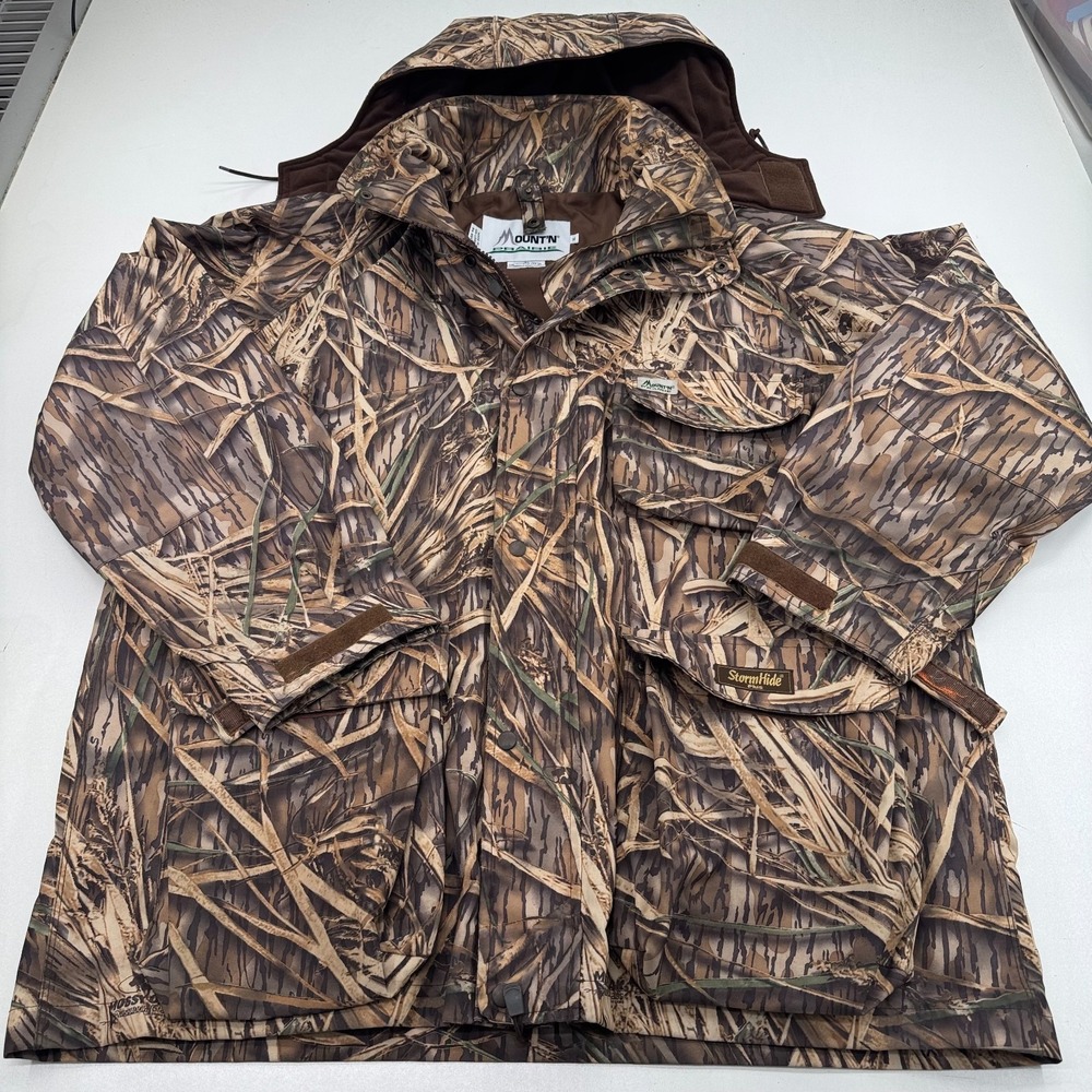 Mount'n Prairie Mossy Oak Camo Hunting Jacket MENS StormHide Plus Hooded SIZE XL